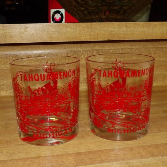 Set of Lower Tahquamenon Falls Michigan tumbler glasses, retro - Picture 5 of 8